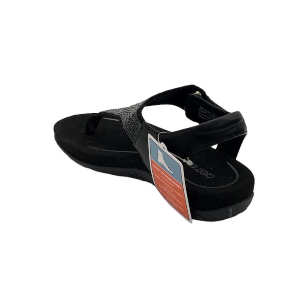 Aetrex Kelly Sparkle Orthotic Thong Sandal Black - Medium - Picture 3 of 3